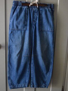 GAP Denim Dark Wash Pull-On Barrel Jeans Size M